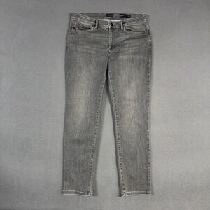 J Jill Jeans Womens 10 Gray Authentic Fit Slim Ankle Stretch Distressed Denim